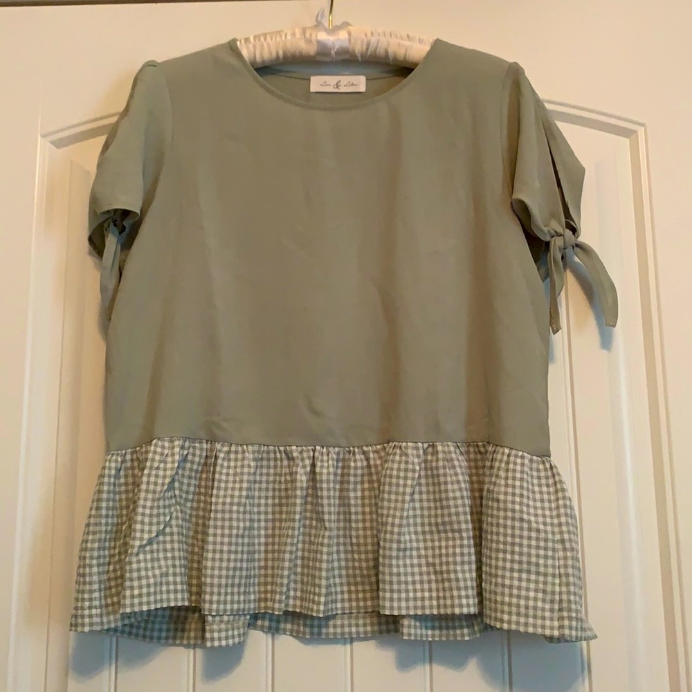 Sage Green Peplum Top
